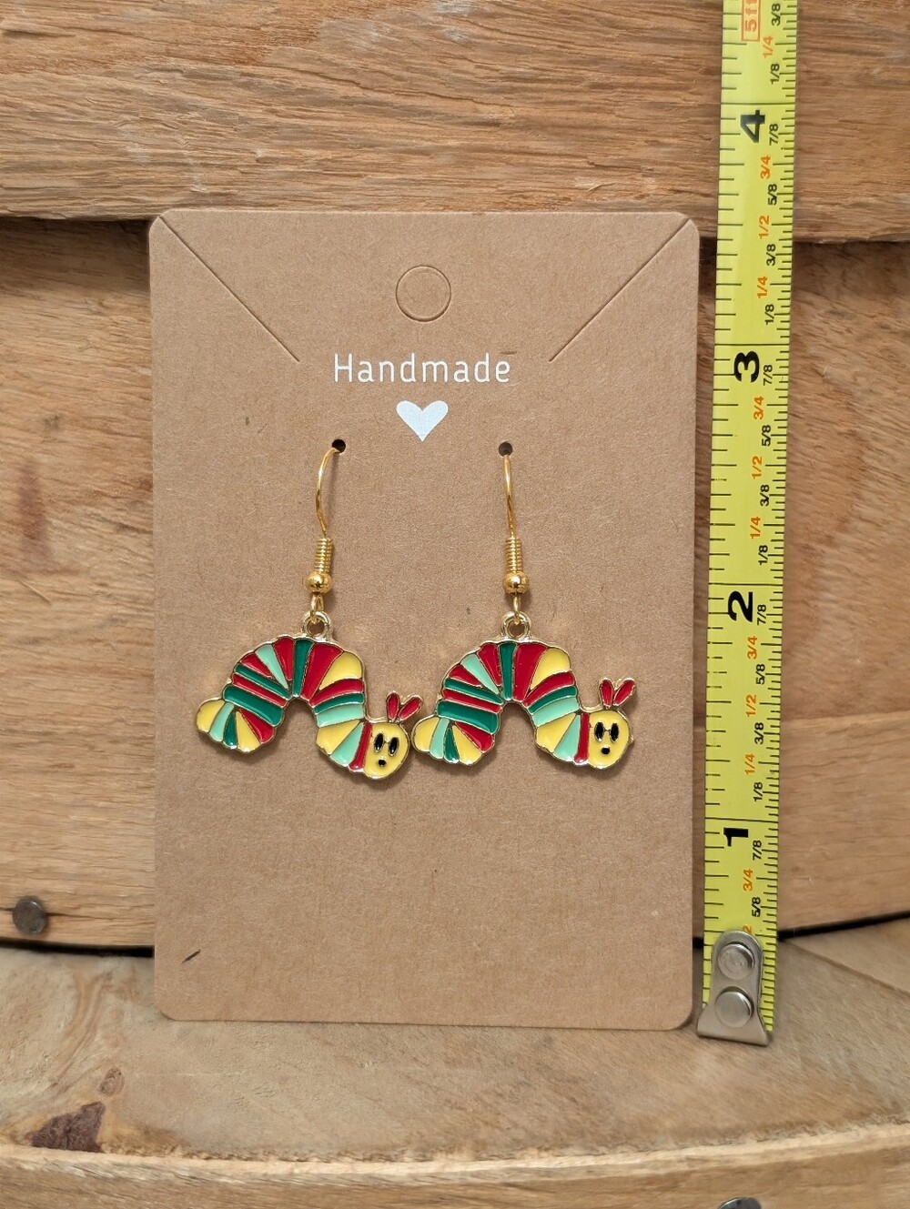 The Very Hungry Caterpillar Enamel Metal Earrings NEW